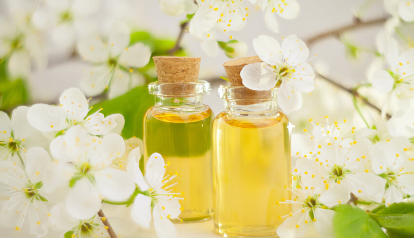 Oil with flowers